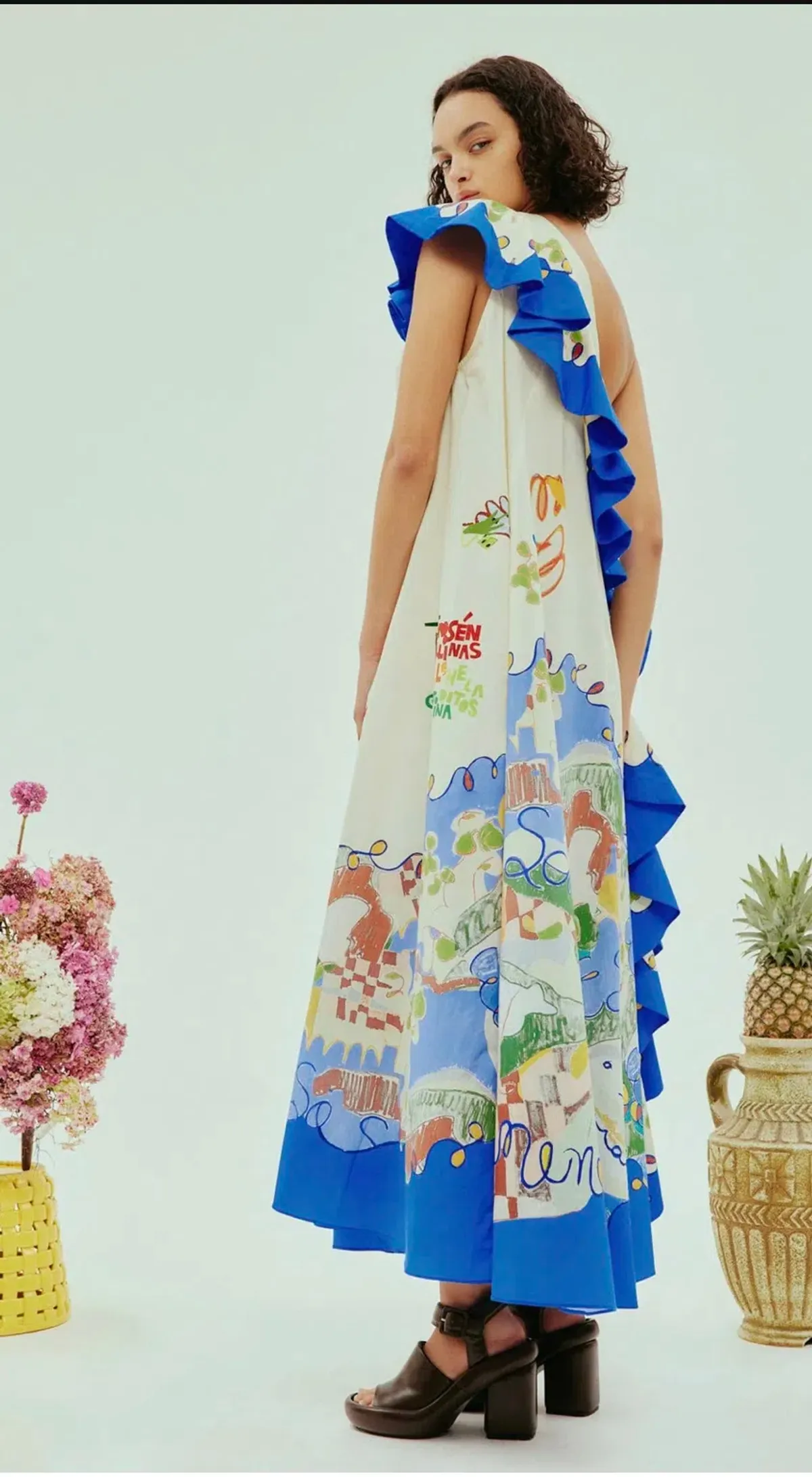 Alemais Nadia Dress One Shoulder Ruffle Maxi Print Size AU 16 - Image 5