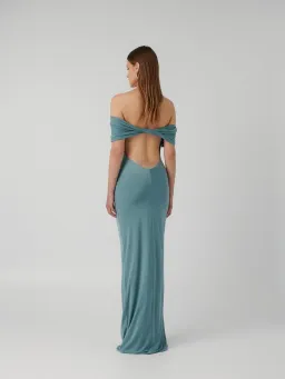 Effie Kats Viela Gown Eucalyptus Size 6/XS for rent on The Volte - image 3