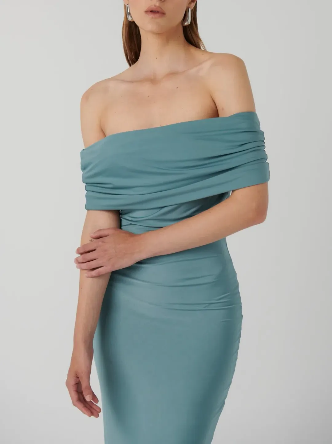 Effie Kats Viela Gown Eucalyptus Size 6/XS for rent on The Volte - main image