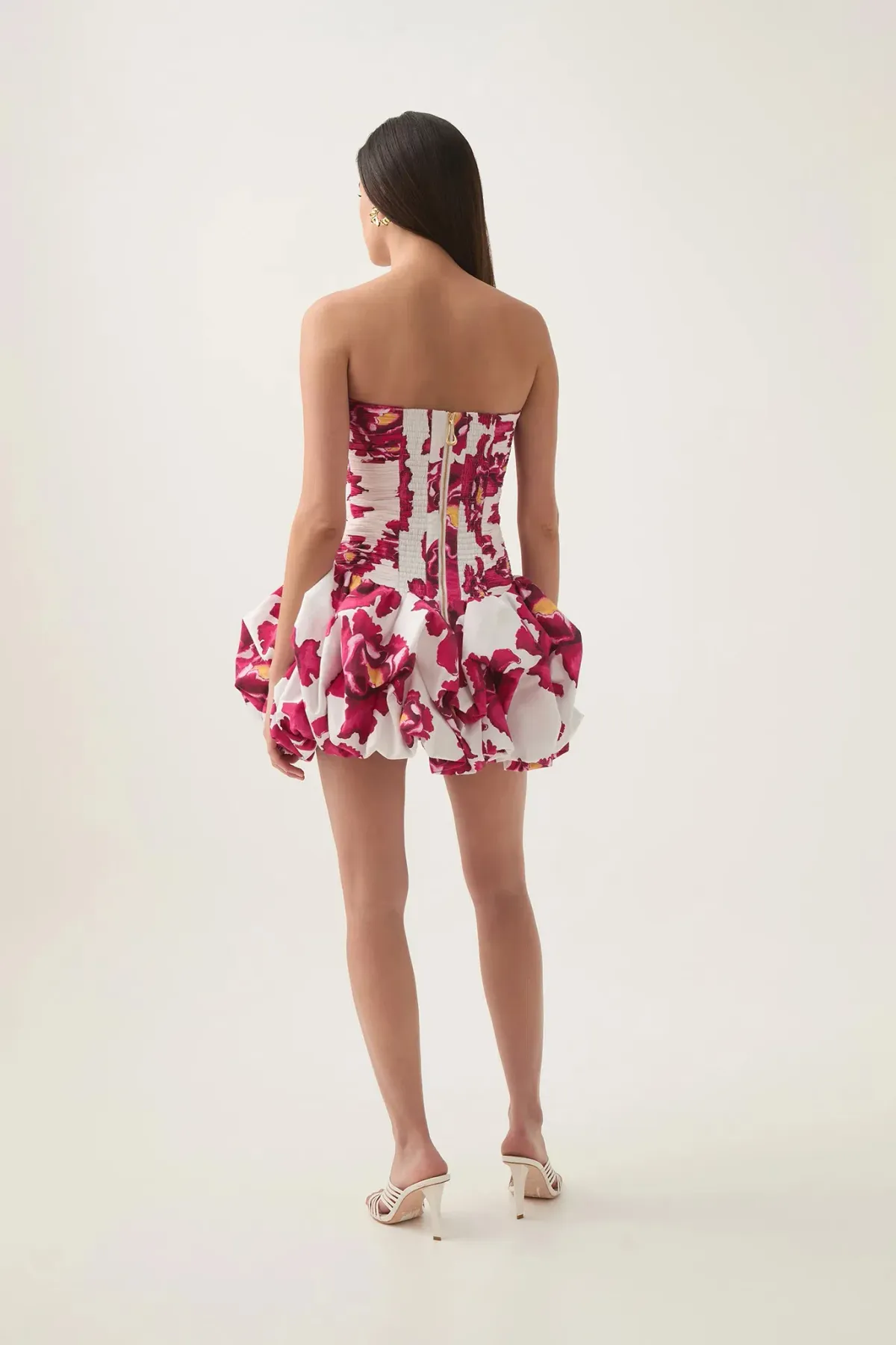 AJE Violette Bubble Hem Mini Dress Boldly Bloom Size AU 8 - Image 3