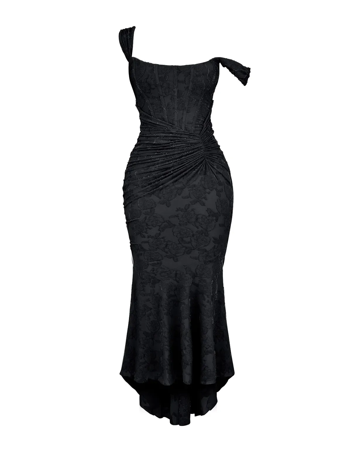 House Of CB Cesca Floral Maxi Dress Black Size S/AU 8 - Image 4