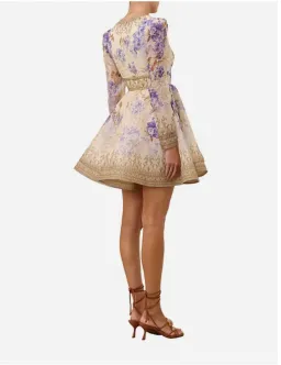 Zimmermann Dawning Plunge Mini Dress Lilac Floral Size 12 for rent on The Volte - image 2