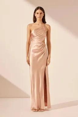 Shona Joy La Lune Asymmetrical Maxi in Desert Rose Size AU 10 for rent on The Volte - image 1
