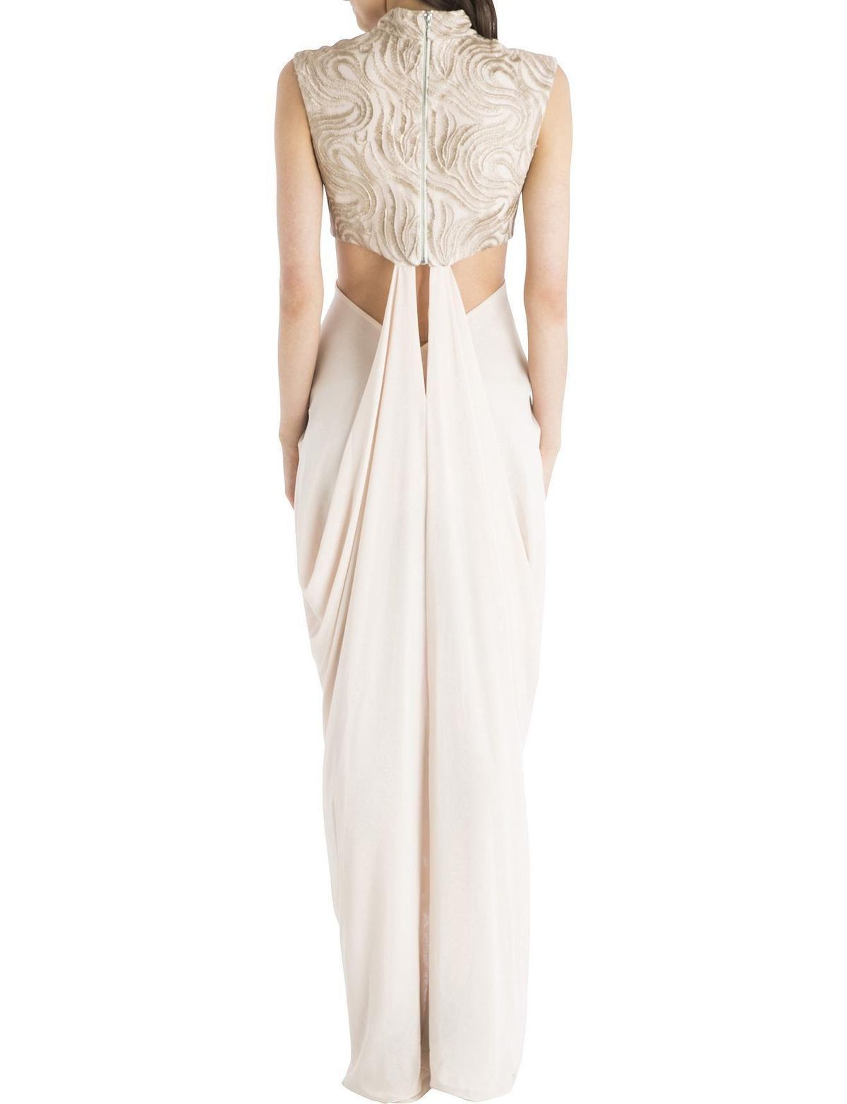 Carla Zampatti Vintage Lace Opera Gown Blush Size 4 - Image 3