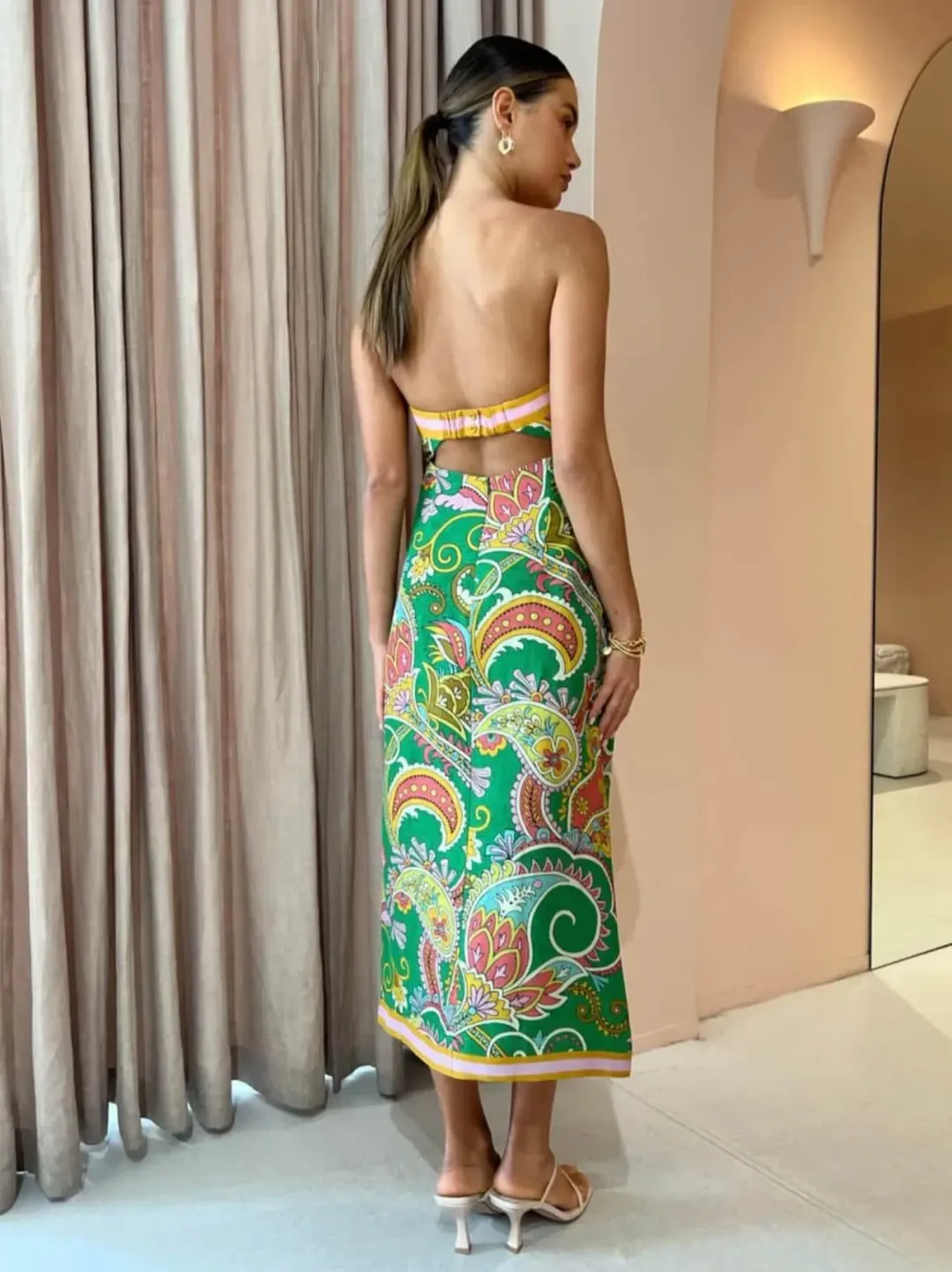 Alemais Marion Bodice Midi Dress Green Size AU 10 for rent on The Volte - main image