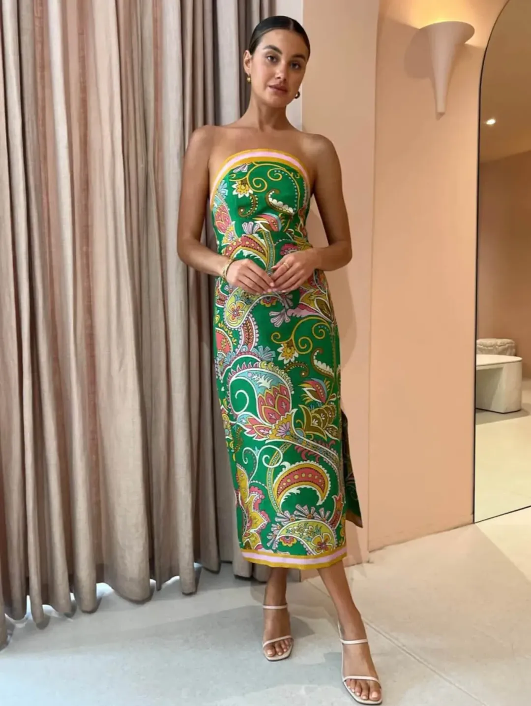 Alemais Marion Bodice Midi Dress Green Size AU 10 for rent on The Volte - main image