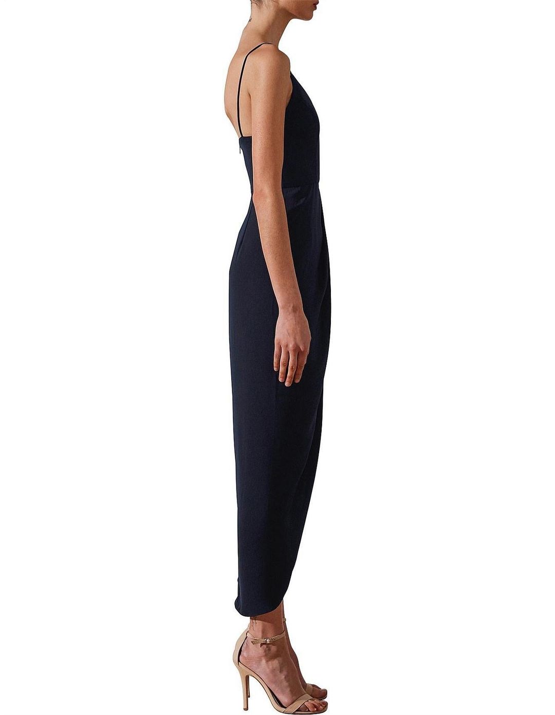 Shona Joy Core Cocktail Draped Dress Navy Size 8 for rent on The Volte - main image