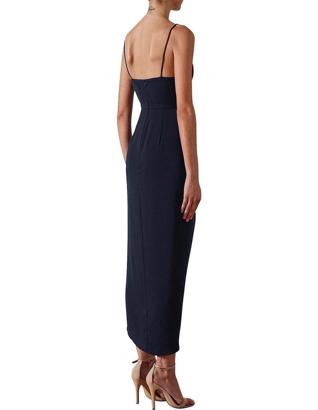 Shona Joy Core Cocktail Draped Dress Navy Size 8 for rent on The Volte - main image
