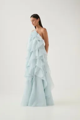 Aje Pandorea Layered Maxi Dress Silver Blue Size 10 for rent on The Volte - image 3