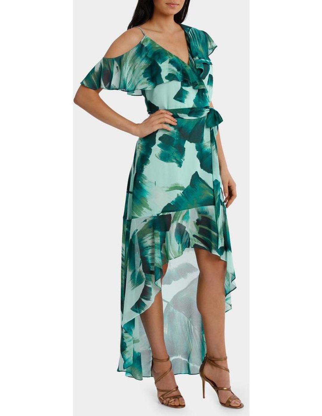 Wayne Cooper Asymetric Frill Maxi Dress Size 8 for rent on The Volte - main image