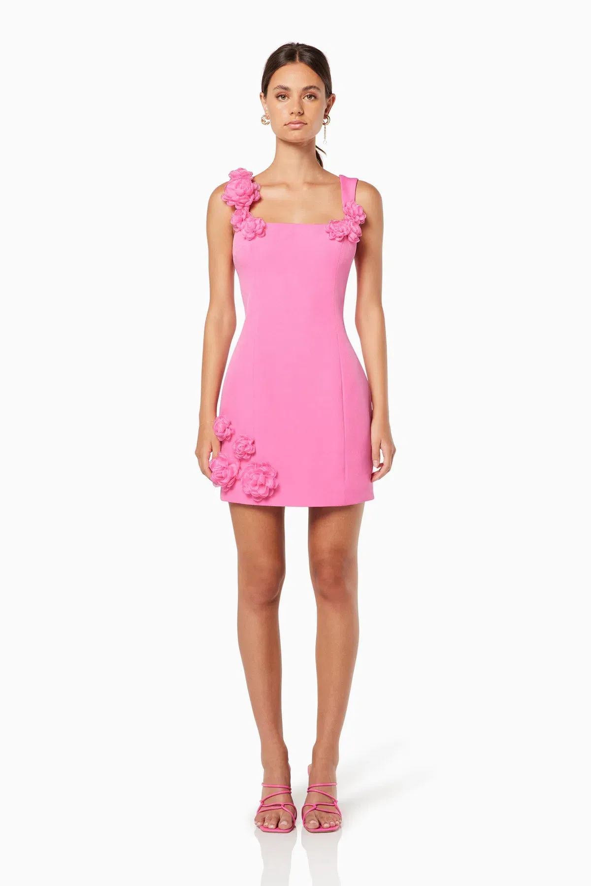 Elliatt Trompe 3D Floral Mini Dress Pink Size 10 - Image 1