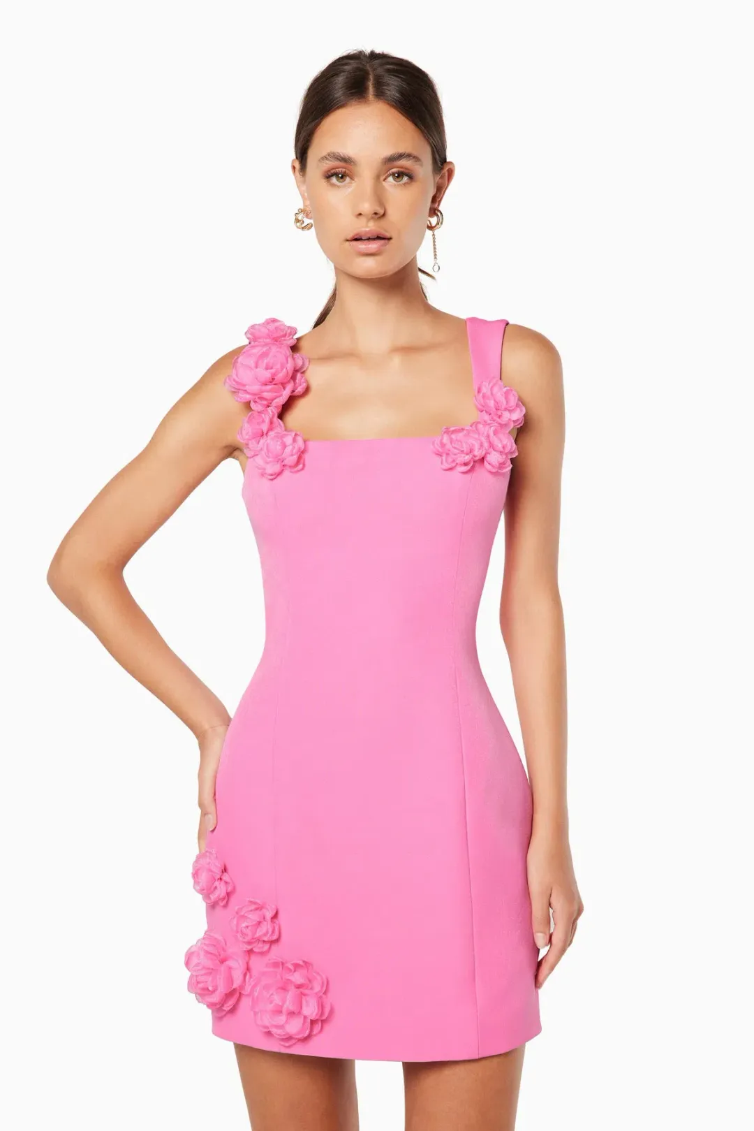 Elliatt Trompe 3D Floral Mini Dress Pink Size 12 for rent on The Volte - main image