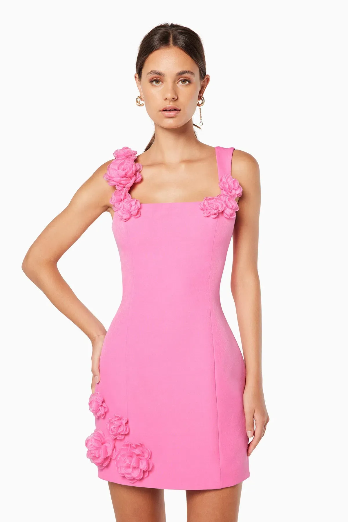Elliatt Trompe 3D Floral Mini Dress Pink Size 12 - Image 2