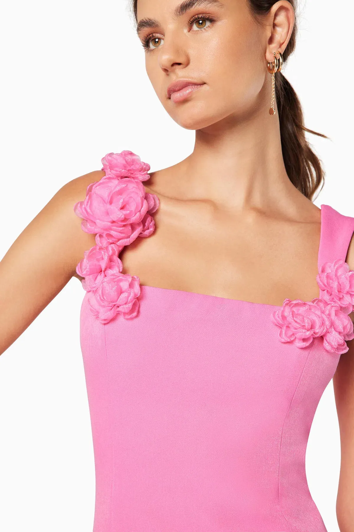 Elliatt Trompe 3D Floral Mini Dress Pink Size 14 - Image 2