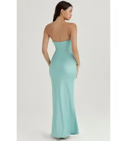 House of CB Alette Satin Strapless Maxi Dress Jade Size L/AU 12 for rent on The Volte - image 4