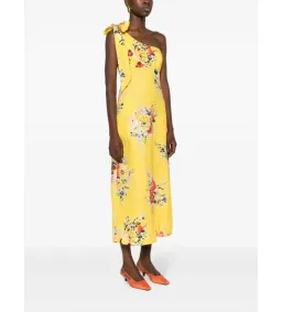 Zimmermann Alight Asymmetric Midi Dress in Yellow Floral Size 1 / AU 10 for rent on The Volte - image 2