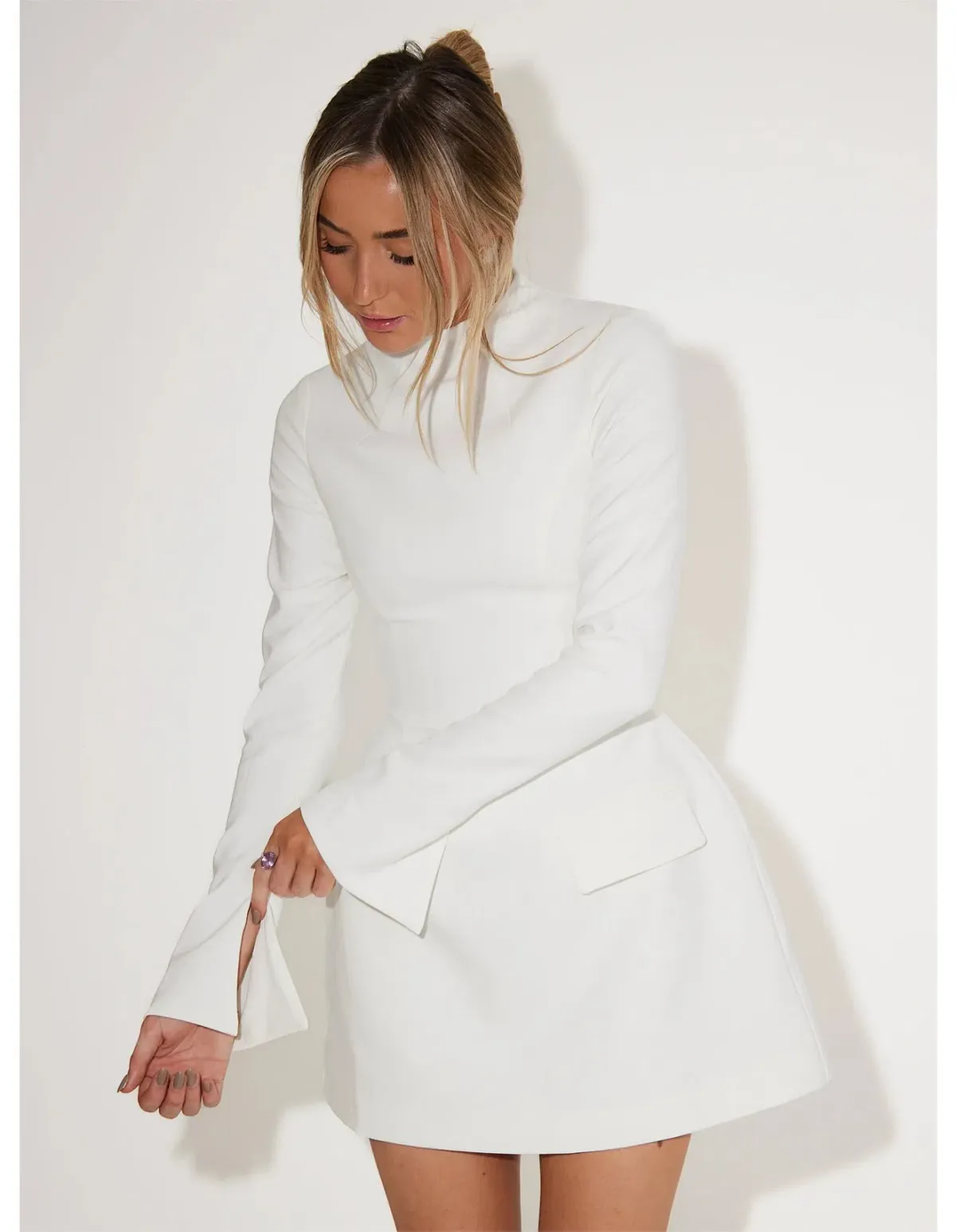 Odd Muse The Ultimate Muse Split Sleeve Mini Dress White Size S/8 - Image 2