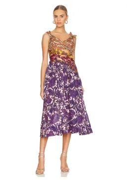 Zimmermann Tiggy Bow Midi Dress Spliced Paisley Size AU 6 for rent on The Volte - image 1