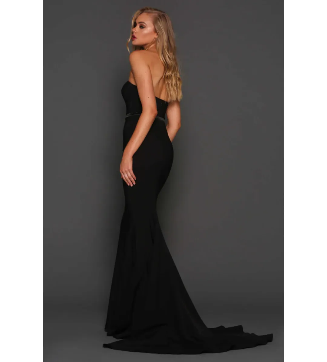Elle Zeitoune Arianna Gown Black Size 16 for rent on The Volte - main image