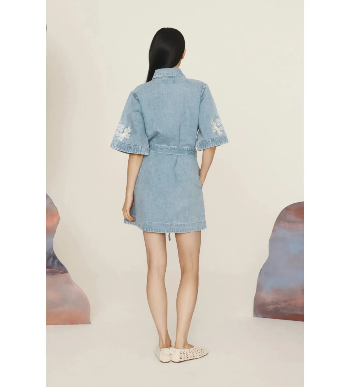 Alemais Charlene Denim Mini Dress Size AU 16 - Image 3