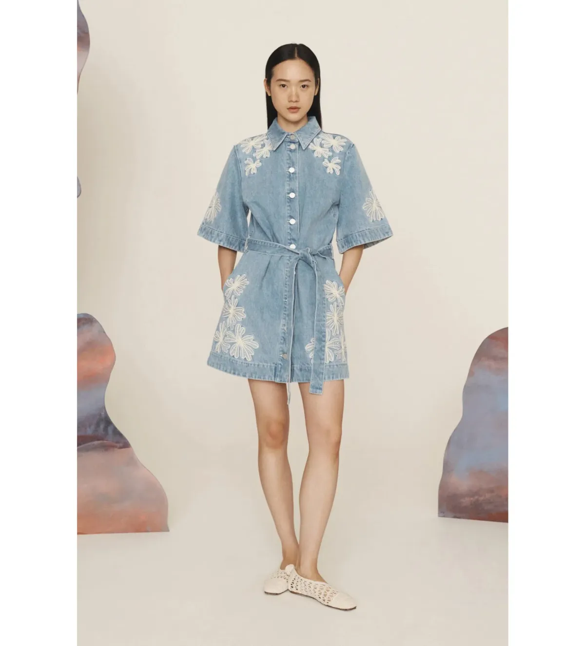 Alemais Charlene Denim Mini Dress Size AU 16 - Image 1