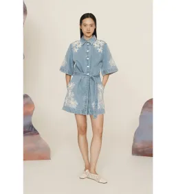 Alemais Charlene Denim Mini Dress Size AU 16 for rent on The Volte - image 1