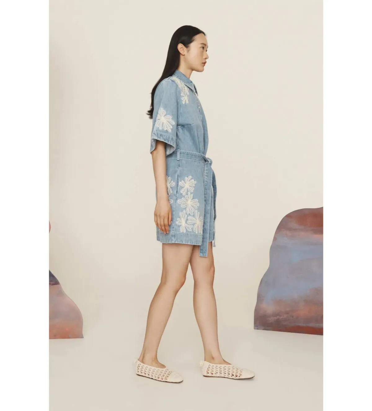 Alemais Charlene Denim Mini Dress Size AU 16 - Image 2