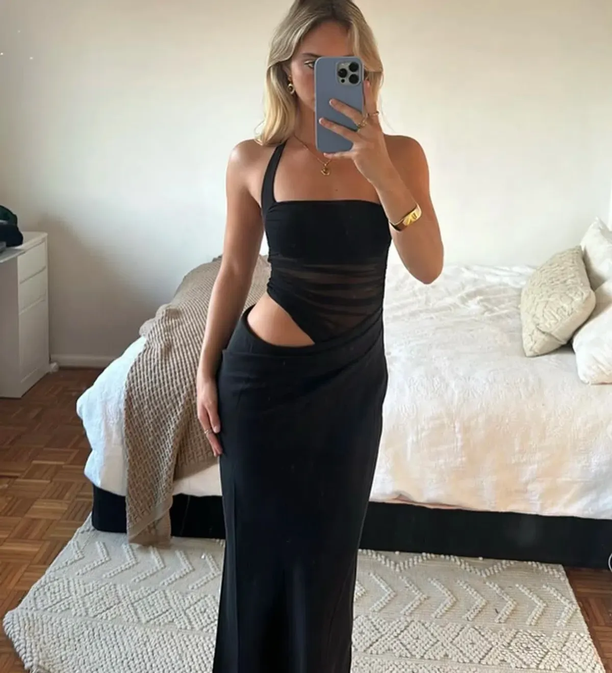Benni Gina Halter Dress Maxi Black Size AU 8 - Image 2