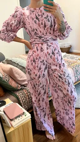 Joslin Jumpsuit Paisley Pink Size AU 10 for rent on The Volte - image 1