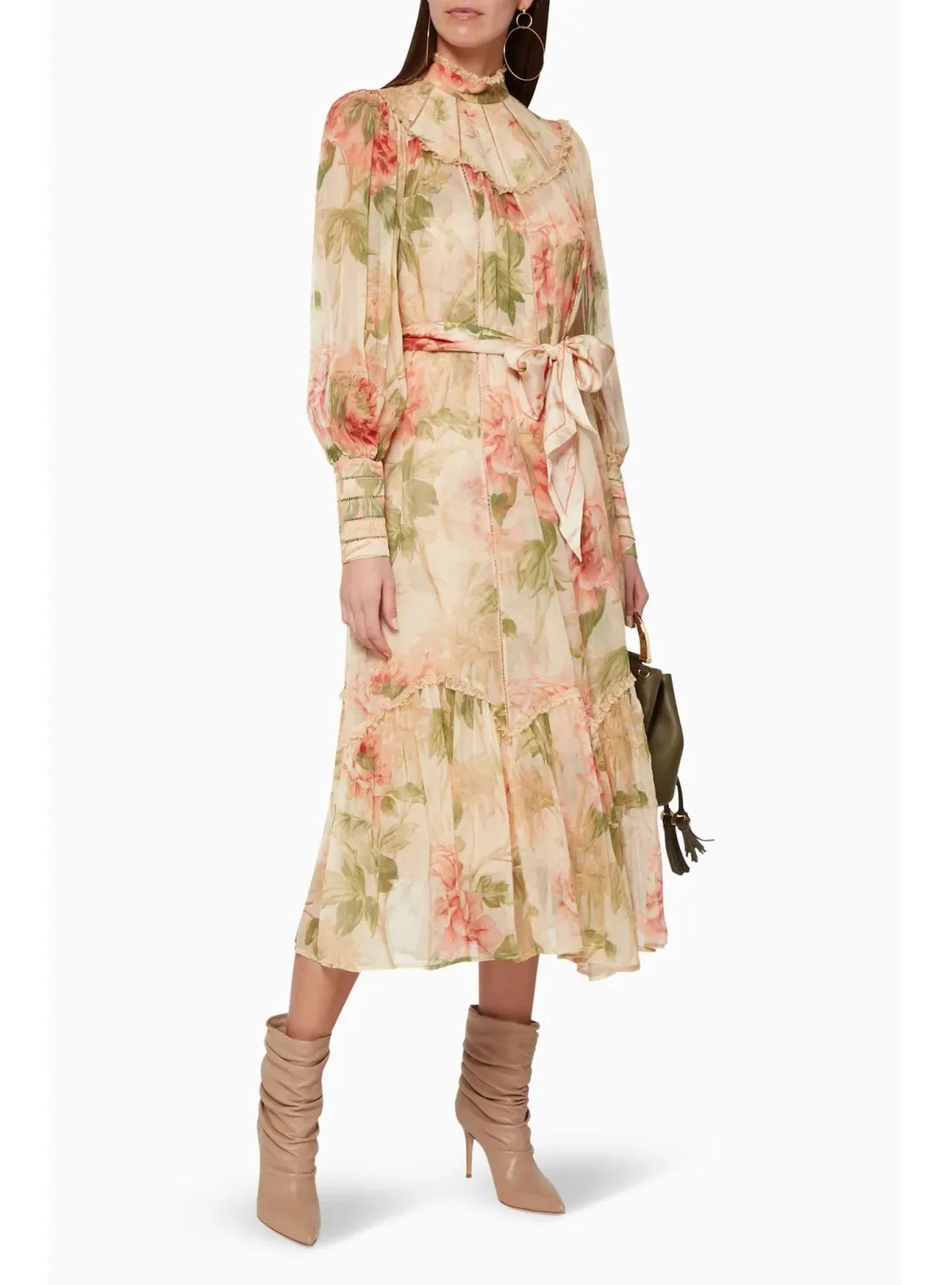 Zimmermann Espionage Swing Yoke Midi Dress in Antique Peony Size 1 / AU 10 for rent on The Volte - main image