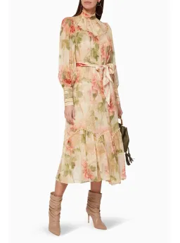 Zimmermann Espionage Swing Yoke Midi Dress in Antique Peony Size 1 / AU 10 for rent on The Volte - image 2