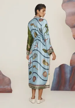 Alémais Bath House Silk Shirtdress Midi Dress Print Size 16 for rent on The Volte - image 2