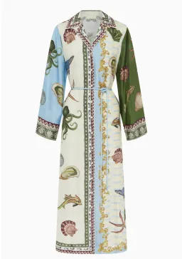 Alémais Bath House Silk Shirtdress Midi Dress Print Size 16 for rent on The Volte - image 6