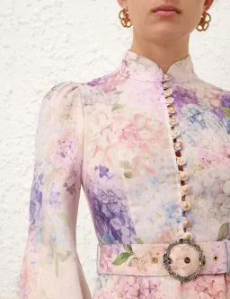 Zimmermann Dawning Buttoned Midi Dress Multi Hydrangea Size 2 / Aus 12 for rent on The Volte - image 5