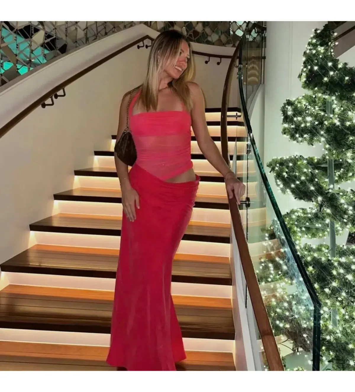 Benni Gina Maxi Dress in Watermelon Size AU 8 - Image 4