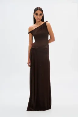 Misha The Sisal Mesh Dress ESPRESSO Size 10 for rent on The Volte - image 3