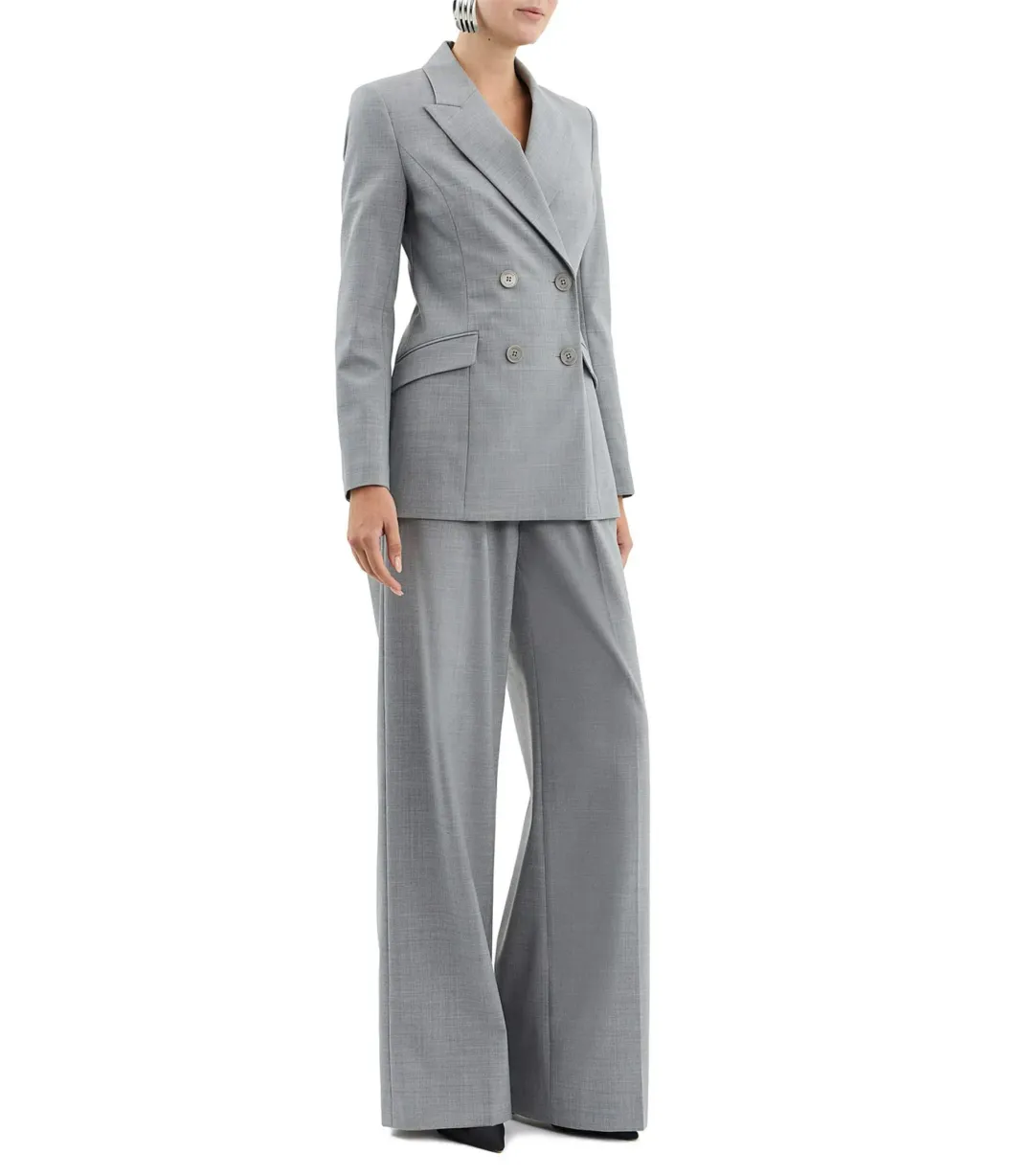 Rebecca Vallance Benoit Loose Fit Blazer in Grey Size AU 6 for rent on The Volte - main image