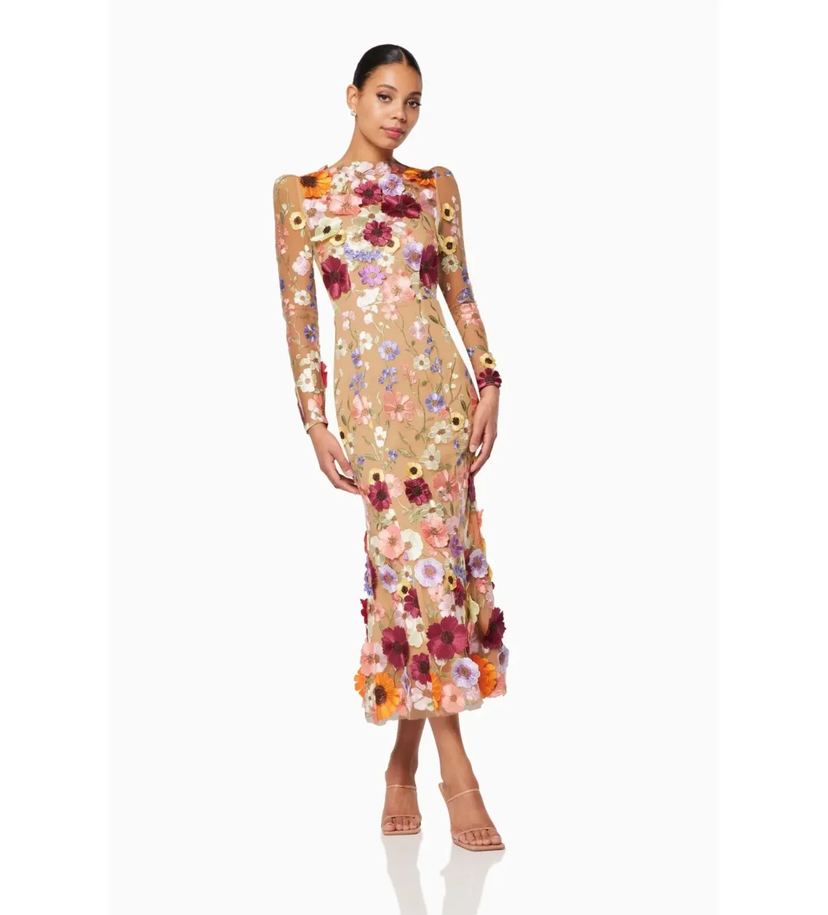 Elliott Shannon Floral Midi Dress | Size XL / AU 14 - Image 3