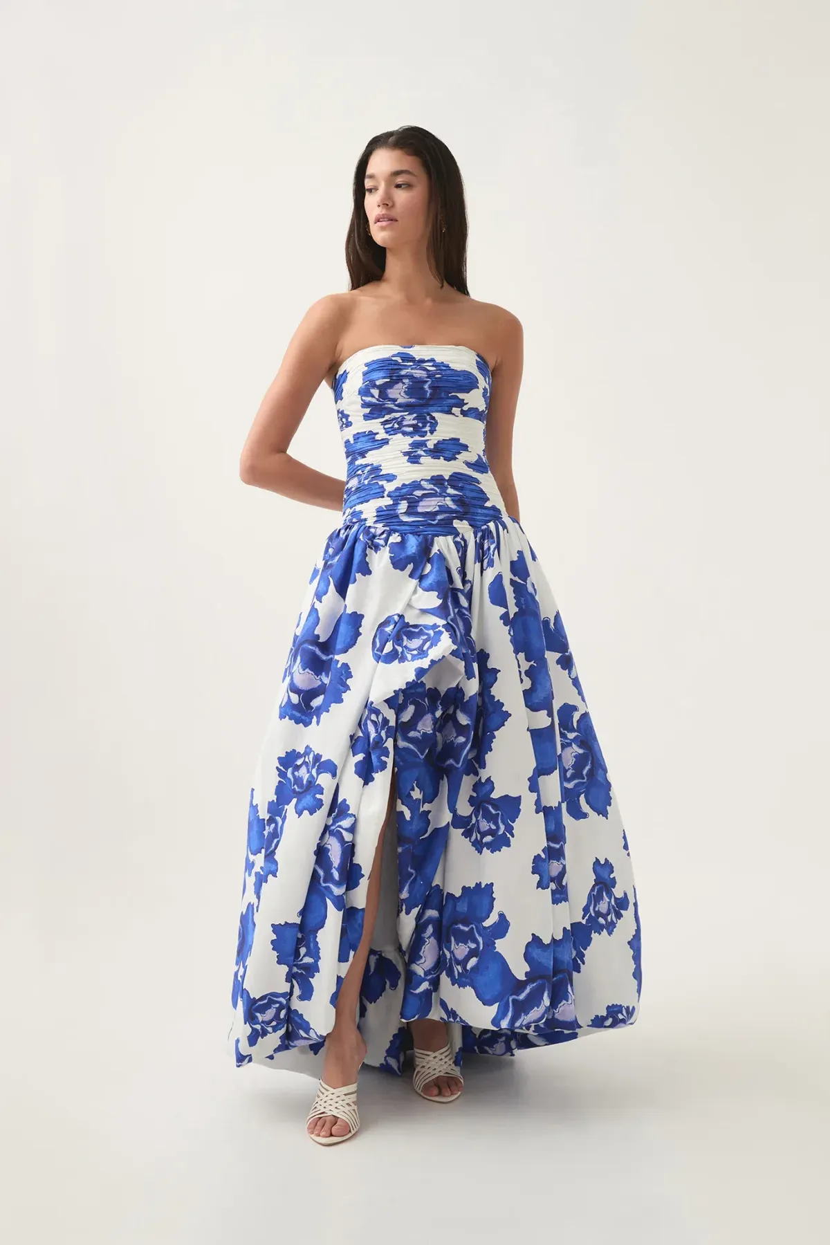 Aje Behold Maxi Dress in Boldly Blooming Cobalt Size AU 6 - Image 1