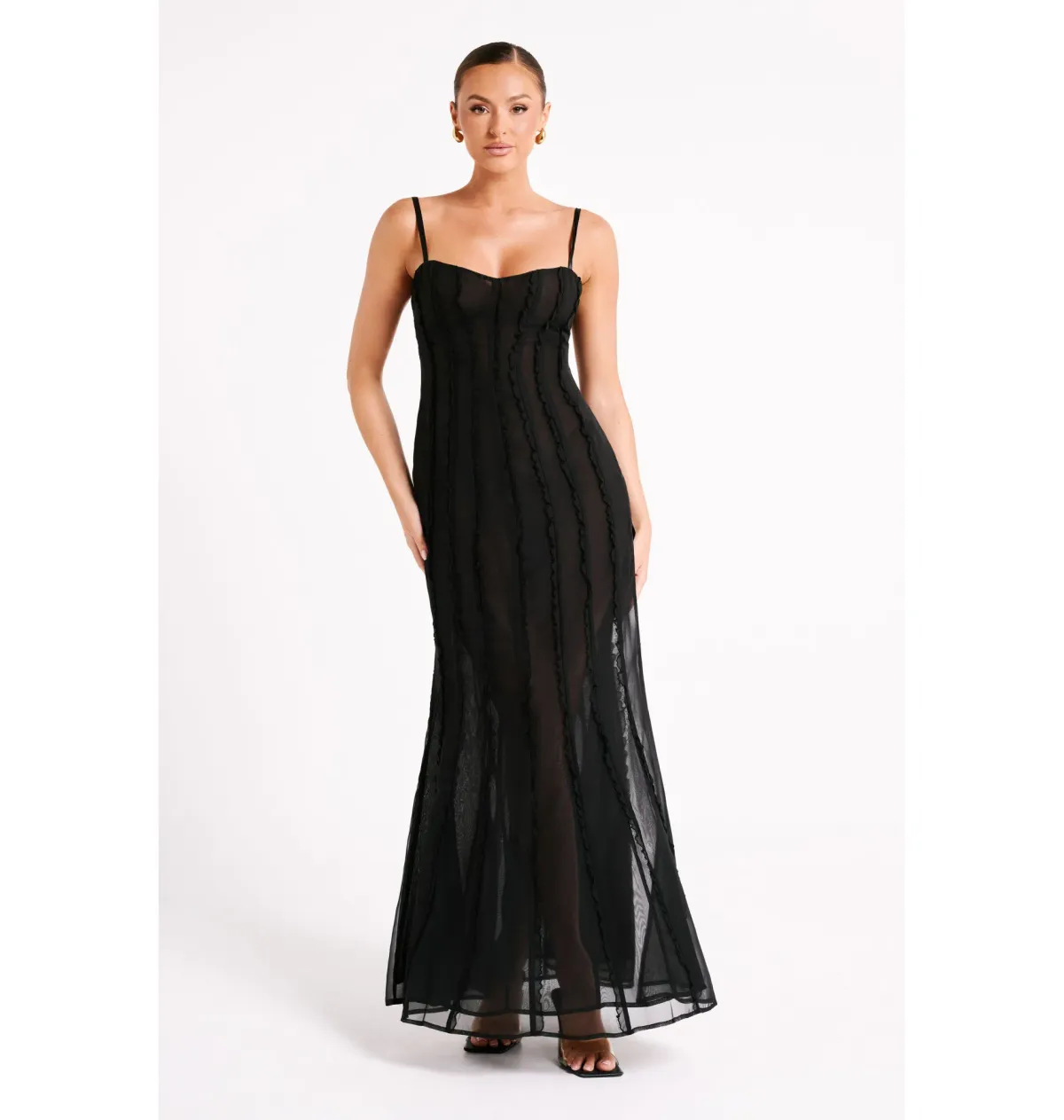 Meshki Jacinta Chiffon Maxi Dress Black Size M / AU 10 - Image 1
