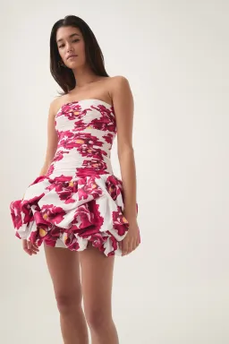 Aje Violette Bubble Hem Mini Dress Boldly Blooming Size 8 for rent on The Volte - image 2