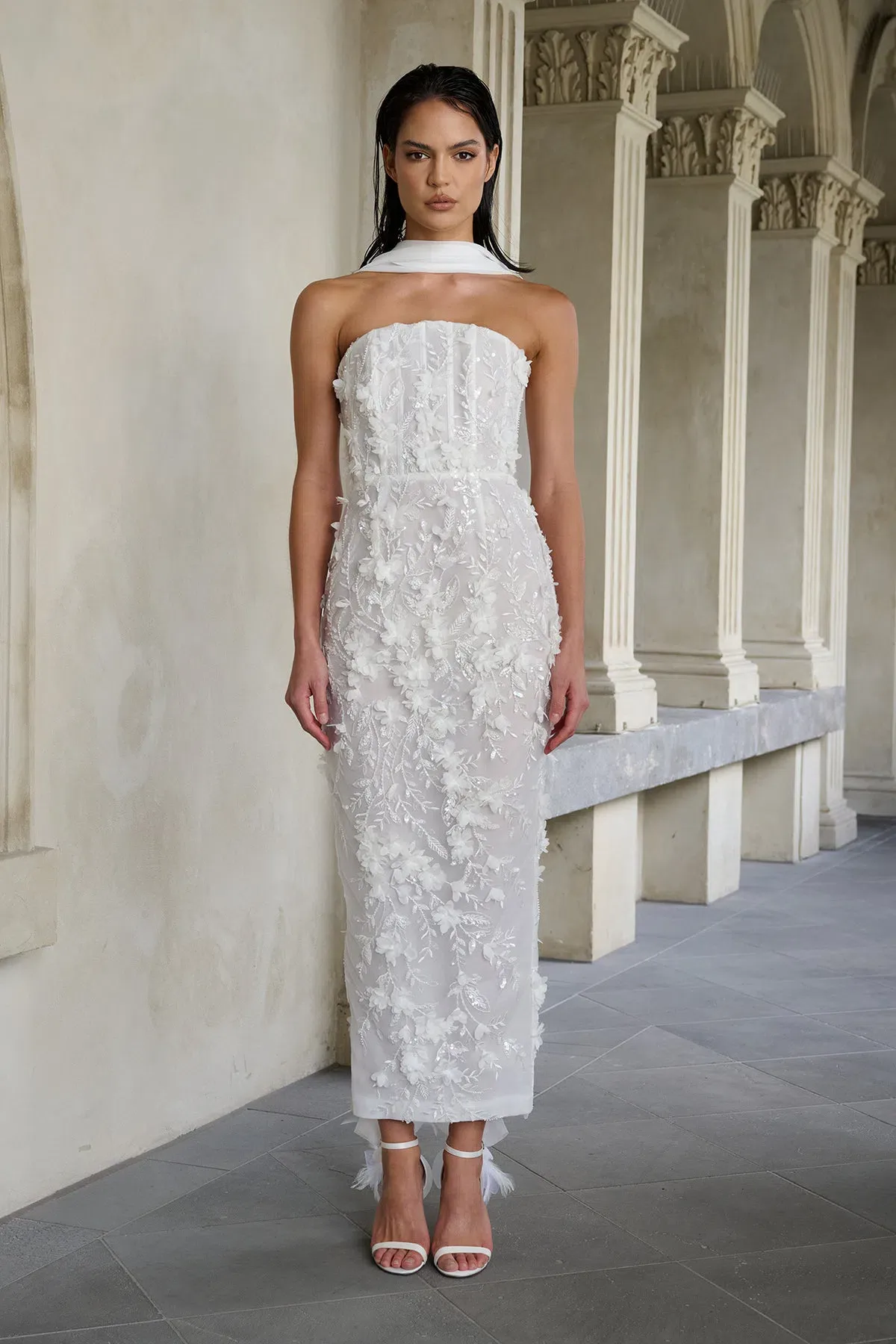 Eliya The Label Paulina Midi Dress White Size 14 - Image 3