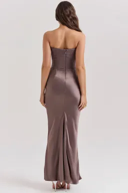 House of CB Persephone Strapless Corset Maxi Dress Smoke Size XS / AU 6 (Regular Cup) for rent on The Volte - image 4