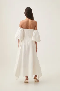 Aje Incarnation Midi Dress Ivory Size 10 for rent on The Volte - image 3
