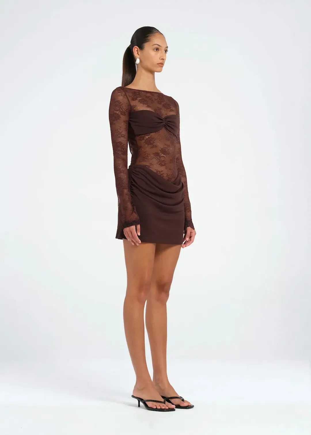 BENNI Oskar Mini Dress Brown Size 8 / AU 8 for rent on The Volte - main image