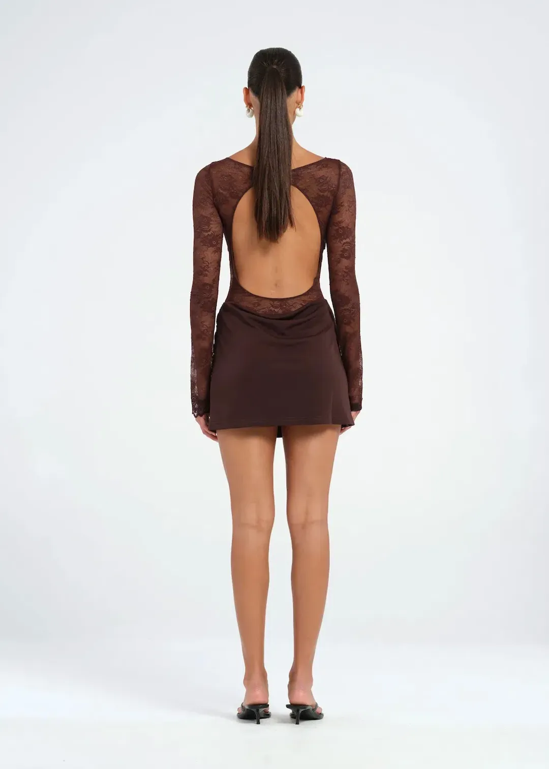 BENNI Oskar Mini Dress Brown Size 8 / AU 8 for rent on The Volte - main image