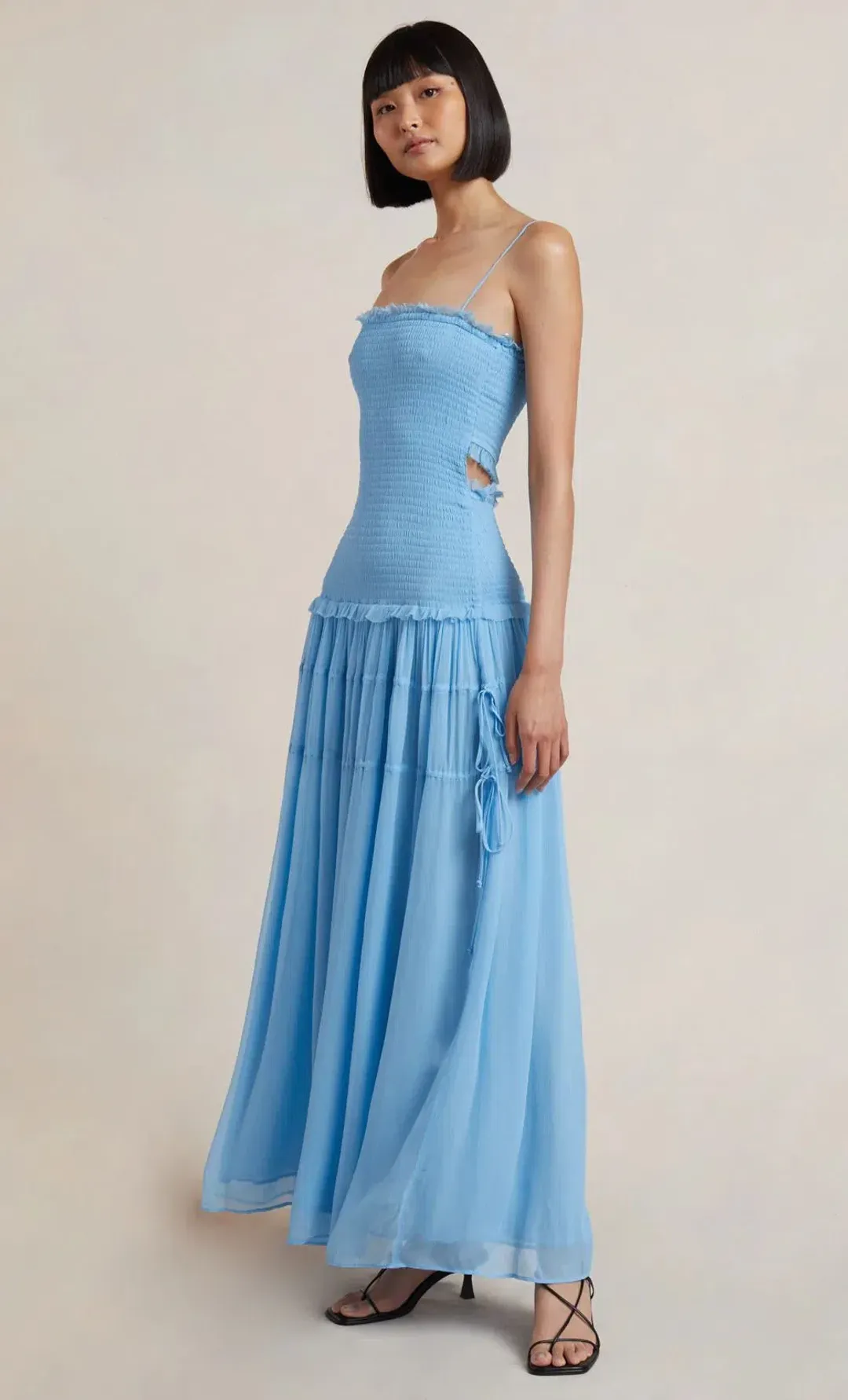 Bec and Bridge Charlotte Cut Out Maxi Dress Blue Size 8 for rent on The Volte - main image