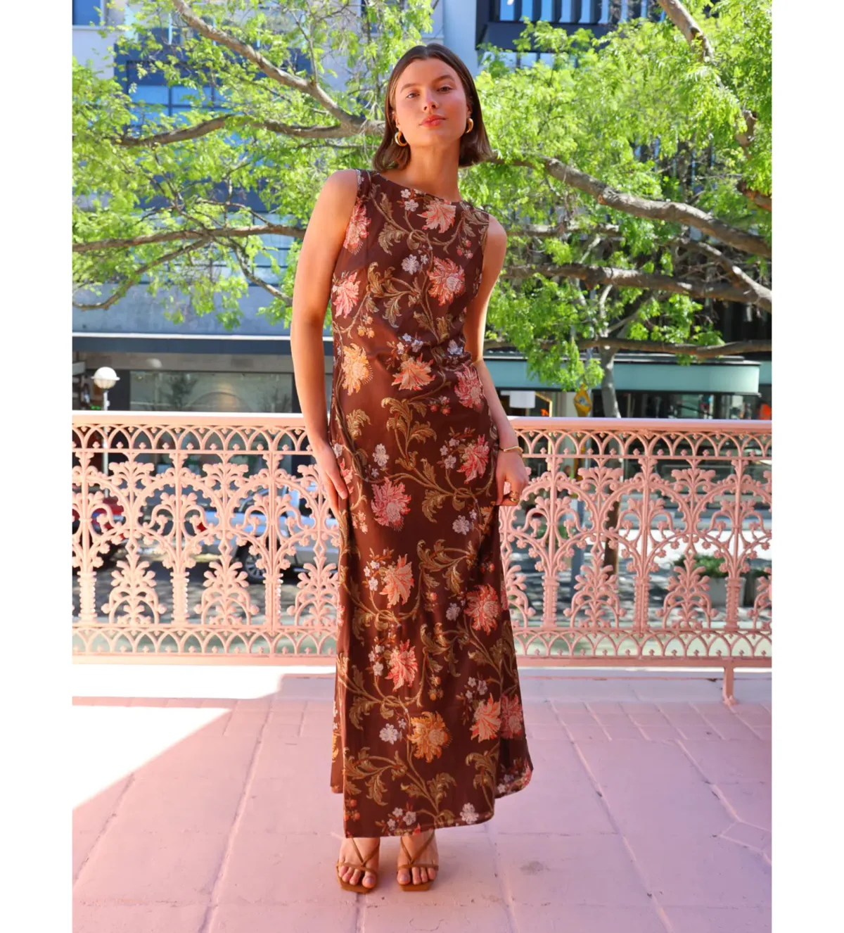 Hansen & Gretel Chloe dress in Carob Floral Size S/ AU 8 - Image 1