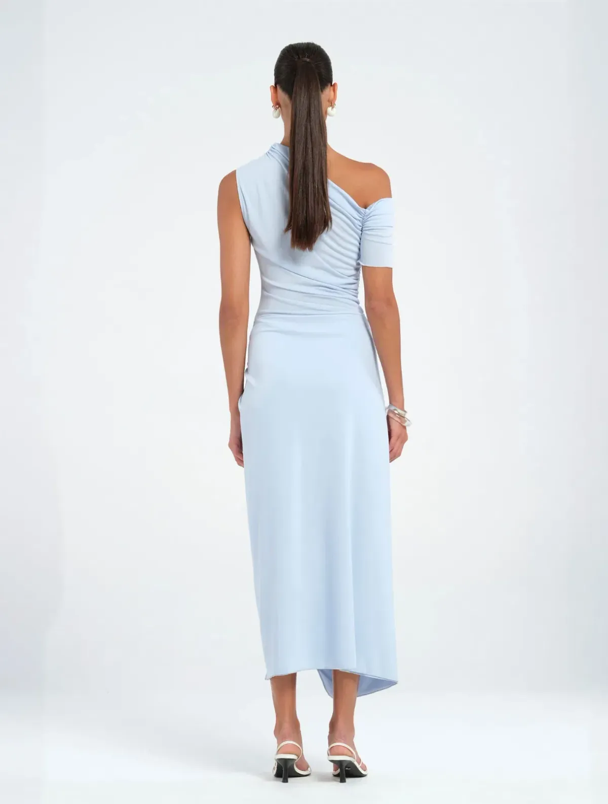 BENNI Cleo One Shoulder Maxi Dress Blue Size AU 10 - Image 3