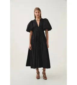 Aje Fallingwater Ruched Midi Dress Black Size XXL/AU 16 for rent on The Volte - image 3